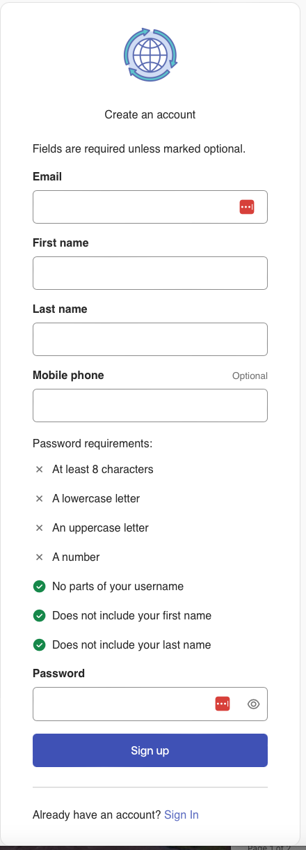 Step 2 of Creating a New Account